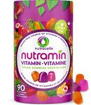 NUTRACELLE NUTRAMIN Daily Vegan Keto Multivitamin Gummies Vitamin C, D2, and Zinc for Immunity, Plant-Based, Sugar-Free, Nut-Free, Gluten-Free, Vitamin A, B, B6, B12 & More 90 Count, 45 Day Supply