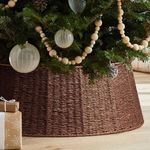 Hommtina Christmas Tree Collar,Christmas Tree Base Christmas Tree Basket Collar for Home, Living Room,for Covering Tree Stand (Brown)