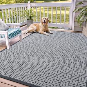 OLANLY Front Door Mat Outside Entrance 71x47, Absorbent, Heavy Duty Sturdy Natural Rubber Doormat Indoor Outdoor, Non-Slip, Stain and Fade Resistant, Low Profile Floor Mat for Entryway, Charcoal Gray