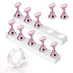 Makartt Nail Stand Display, Magnetic Nail Tips Stand, Acrylic Nail Display Stand, Nail Practice Holders Nail Painting Stand with 1M Double-sided Tape