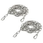 2Pcs Stainless Steel Hanging Chain with Two Carabiners,Stainless Steel Link Heavy Duty Hanging Coil Chain,Hammock Hanging ChainStainless Steel Chain Links Long Chains Rings Coil Chain for Hanging (2M)