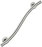 Homecraft Grab Rails with Polished Stainless Steel, Safety Support Grab Bar for Bathroom and Around the Home, Mobility Aid for Elderly, Disabled, and Handicapped, Curved, 450 mm