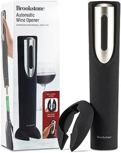 Brookstone Electric Wine Opener & Foil Cutter with Stand, Automatic Wine Bottle Opener, Battery Operated Corkscrew Opener, Kitchen, Wine Gifts for Men