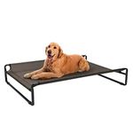 Veehoo Original Cooling Elevated Dog Bed, Outdoor Raised Dog Cots Bed for Large Dogs, Portable Standing Pet Bed with Washable Breathable Mesh, No-Slip Feet for Indoor Outdoor, Large, Brown, CWC2201