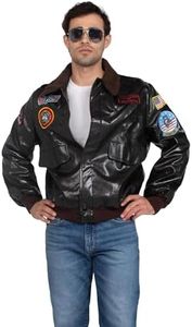 Leg Avenue Mens Licensed Top Gun Bomber Jacket, SMALL, Brown