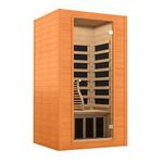 Real Relax Infrared Sauna Home Sauna Room for 1-2 Person, Indoor Canadian Hemlock Wood Saunas with 1600W, Bluetooth Speaker, 6 Heating Plate, 9 Color Chromo Therapy Lights, 43.3 * 37.4 * 74.8 Inch