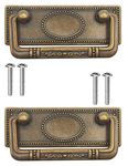 Fuxxer® 2 x Antique Folding Furniture Drawer Handles Bronze Design Set of 2