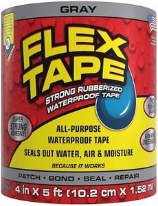 Flex Tape, Original Thick Flexible Rubberized Waterproof Tape - Seal and Patch Leaks, Works Underwater, Indoor Outdoor - Home RV Roof Plumbing and Pool Repairs, Gray, 4 in x 5 ft, Pack of 1