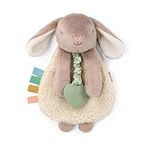 Itzy Ritzy - Itzy Lovey Including Teether, Textured Ribbons & Dangle Arms; Features Crinkle Sound, Sherpa Fabric and Minky Plush; Taupe Bunny