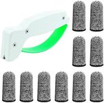 MAYOKIAAR Knife Sharpener, Knife Sharpening, 11 Pcs Garden Tool Sharpener, Handheld Knife Sharpening with Finger Cots, Non-Slip and Wear-Resistant, for Pruning Shears, Branch Shears(white)