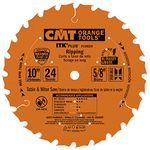 CMT P10024 ITK Plus Ripping Saw Blade, 10 x 24 Teeth, 10° ATB+Shear with 5/8-Inch bore