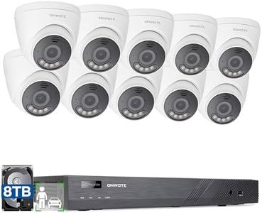 ONWOTE 12MP Security Camera System PoE 8TB HDD, 12 Million Pixels @30fps, 2 Way Talk, Smart Color Night, 10x 12MP IP Cameras with IMX577 Image Sensor, 16CH 6K Commercial NVR, 10x Cables (Total 800ft)