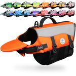 Vivaglory Dog Life Jacket Dog Lifesaver Vest Pet Reflective Life Preserver Medium Orange