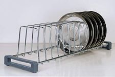 LAPO 20 inch Stainless Steel Multipurpose Kitchen Plate Rack, Dish Rack Stand, Utensil Rack -12 Sections-Chrome Finish- Height-6 Inch (20 Inch Rack for 22 Inch Tandem Box) Pack of 1