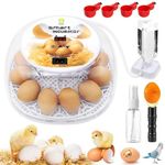 Incubators for Hatching Eggs, 12-24 Egg Incubator with Automatic Egg Turning and Humidity Control, Automatic Water Adding, LED Egg Candler, for Hatching Chickens, Duck, Quail, Goose Eggs