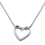 Silver Heart Necklaces for Women Sterling Silver Chain Heart Necklace Pendant Necklace Silver Jewellery for Women Gift