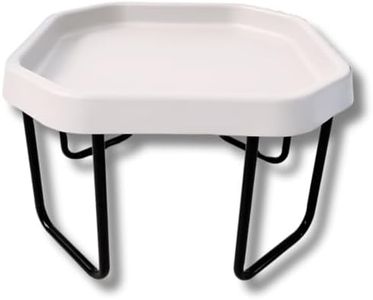 Learning Through PLAYtrays Milky White TUFF Tray Set, Small 27.5" Textured Sensory Play Tray with Stand, Folable Sensory Table, Activity Table for Toddlers and Kids