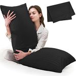 ELNIDO QUEEN Body Pillow for Adults-with Black Stripe Cover, Full Body Pillow Insert for Side Sleeper, Long Bed Pillow for Sleeping(20 x 54 Inch)