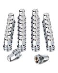 glorider F250 Lug Nuts Chrome, M14x1.5 F350 Super Duty Lug Nut OEM Factory Replace HCPZ-1012-B HCPZ-1012-A, 14x1.5 Thread LugNuts fit for 2017-2024 Ford F250 F350, Closed End Mag/Flat Seat