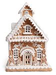 Gisela Graham White Iced Gingerbread House with Lights Ornament