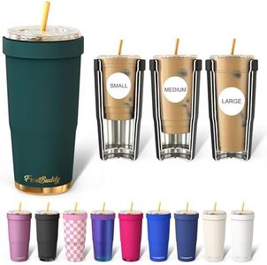 Frostbuddy | To Go Buddy - 30 oz Stainless Steel Vacuum Insulated Tumbler Cup - thermal cups for hot and cold drinks - stainless steel Tumbler Dunkin Cup (Emerald Elegance)