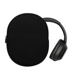 kwmobile Cover Compatible with Sony WH-1000XM4 / WH-1000XM3 Case - Neoprene Headset Cover - Pouch w/Zipper - Black