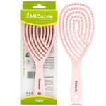 Midazzle Premium 3D Detangling Hair Brush for Women & Men- Anti Hair Fall Comb for Curly, Wavy & Straight Hair | Hair Straightening Brush, Wet & Dry Styling Brush | Scalp Massager, Frizz Control & Tangle Free Grooming Brush (MIHB0014) Assorted