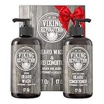 Viking Revolution - Beard Shampoo And Conditioner - Natural Beard Wash & Beard Conditioner With Argan & Jojoba Oils - Softens & Strengthens - Gifts For Men - Peppermint & Eucalyptus - 2 x 500 ml