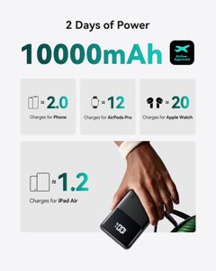 INIU 10000mAh Slim Power Bank – 22.5W PD Fast Charging USB-C Portable Charger
