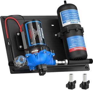 Kohree RV Water Pump 12V DC 7GPM 70PSI and 1L 125PSI Pre-Pressurized Accumulator Tank, Quiet RV Water Pump and Accumulator Tank System for RV Camping, Boat, Kitchen, Bathroom