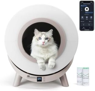 Nobleza Self Cleaning Cat Litter Tray, 80L Extra Large Automatic Cat Litter Tray Robot APP Control, Electric Smart Litter Box for Multiple Cats, Includes Trash Liner, 20cm Lower Entry