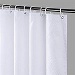 Furlinic Shower Curtains Bathroom Waterproof Mould Proof White Weighted Fabric Curtains 90x180cm for Bathtub in Wetroom Narrow 36" Wide 71" Long Set with 6 ADS Hooks.