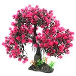 Yardwe Fish Tank Landscaping Tree Artificial Bonsai Potted Plants Artificial Decor Desktop Accessories Zen Garden Flower Resin Log Tree Branch Simulated Tree Landscape Decor Red Aircraft