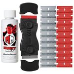 Mighty Melt Adhesive Remover Kit – Includes 125ml Adhesive Remover and Multi-Surface Plastic Scraper Tool - For Cleaning Sticky Residue, Labels, Stickers & Sticky Tape from Windows, Ovens, Hobs & More