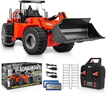 LAEGENDARY 1:14 Scale 22 Channel Full Functional Remote Control Front Loader Construction Tractor, Full Metal Bulldozer - Can Dig up to 3.5Lbs