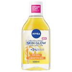 NIVEA Skin Glow Serum Infused Micellar Water (400ml), Revitalising Micellar Cleansing Water with Amino Acid and 5% Vitamin C and E, Gentle Waterproof Makeup Remover