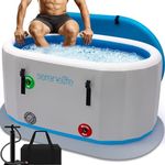 SereneLife Inflatable Cold Plunge Tub Ice Bath, 105 Gal One Person Ice Bath Tub with Lid, Drop Stitch PVC, Double Layer Seals, Heavy Duty Cold Plunge Therapy Recovery Pod for Athletes