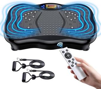 GMCXAX Vibration Plate Exercise Machine, Lymphatic Drainage Machine for Weight Loss, Lymphatic Drainage & Muscle Recovery, Multiple Speeds with Bluetooth & Remote, Max User Weight 330lbs, PureBlack