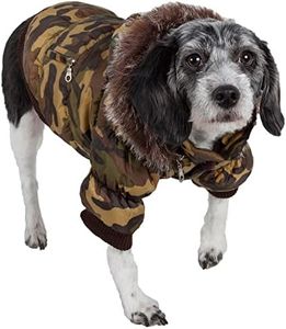 Pet Life DPF00013 Metallic Ski Parka Dog Coats with Removable Hood, Small, Camouflage