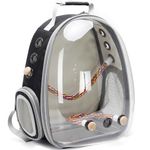 Bird Carrier Backpack, Bubble Bird Travel Carrier Backpack with Stainless Steel Tray and Standing Perch