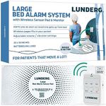 Lunderg Large Bed Alarm System - Wireless Bed Sensor Pad (20” x 30”) & Pager - Bed Alarm for Elderly Dementia Patients - Bed Alarms and Fall Prevention for Elderly