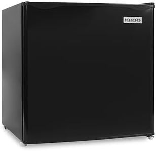 Igloo 1.6 Cu.Ft. Compact Refrigerator - Adjustable Thermostat, Glass Shelves, Includes Scraper, Ice Cube Freezer Drip Tray - Black