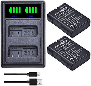 PowerTrust 2-Pack EN-EL14 EN-EL14A Battery and Dual USB Charger for Nikon D5600 D5500 D5300 D5200 D5100 D3500 D3400 D3300 D3200 D3100 Df Coolpix P7800 P7700 P7200 P7100 P7000