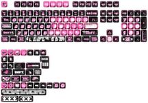 Akko Keycaps Set, Pink Phantom Keyboard Keycaps MOA Profile 139-Key PBT PC Custom Keycaps for Full Size, 96%, 75%, 65%, 60% Keyboard