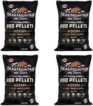 Bear Mountain FB14 Premium All Natural Low Moisture Hardwood Smoky Hickory BBQ Smoker Pellets for Outdoor Grilling, 40 Pound Bag (4 Pack)