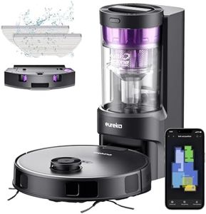 Eureka NERE10s Robot Aspirapolvere Lavapavimenti con Stazione, Pulizia Senza Sforzo per 45 Giorni, 4000Pa, Raccolta Automatica della Polvere, Autonomia 180min, Navigazione con LiDAR, WiFi/APP