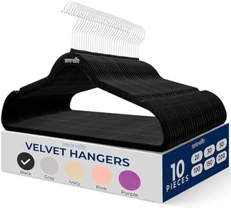 SereneLife Velvet Hangers 10 Pack Black – Non Slip Ultra Thin Space Saving Closet Hangers with 360° Swivel Hook Heavy Duty Holds Up to 10 lbs Each for Coats Dresses Shirts and Pants