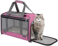 Qoosea Pet Carrier, Cat Carriers Bag for Small Medium Cats, Breathable Mesh Dog Carrier for Small Dogs, Portable Soft Sided Collapsible Pet Carrier for Traveling Indoor Outdoor Uses (Pink)