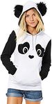 ZXZY Women Cute Cotton Blend Long Sleeve Panda Print Hoodies Pullover Tops