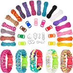 18 Colors 10 Feet Paracord Bracelet Making Set DIY Friendship Bracelets Set Paracord Buckles Combo Crafting Set Charm Jewelry Making Kit Make Your Own Personalized Fashion Jewelry